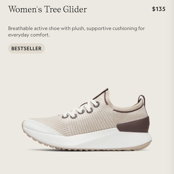Allbirds Women's Tree Glider Natural White Size 8.5 - Picture 1 of 7